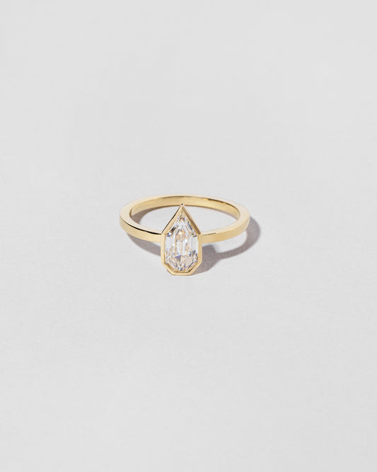 Modified Shield Step Cut Diamond Solitaire Ring front facing