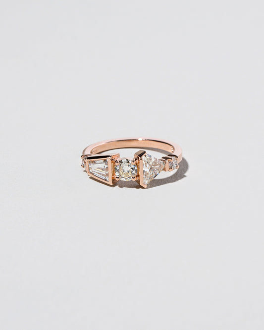 Old European Cut Diamond Line Cluster Ring