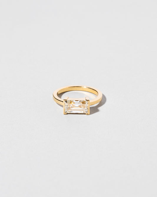 Baguette Cut Diamond Solitaire Ring front facing