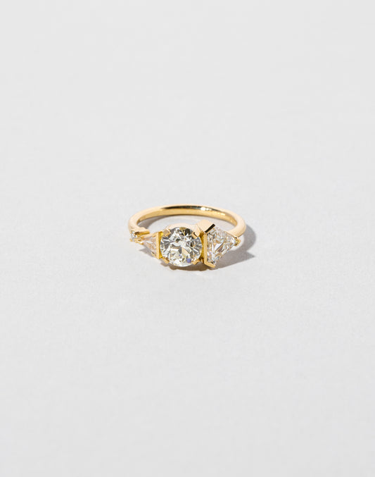 Old European Cut Diamond Line Cluster Ring