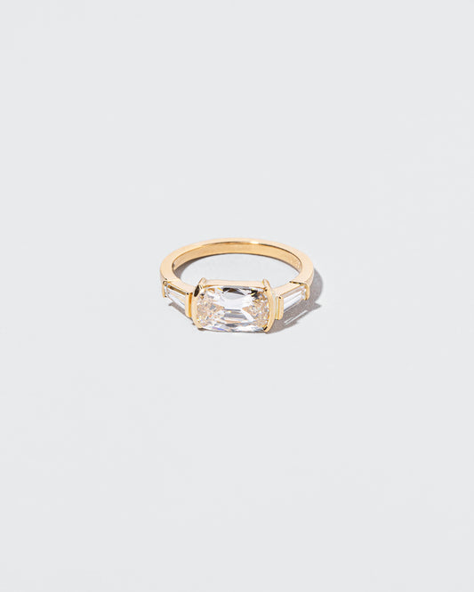 Old Mine Cut Diamond Line Cluster Ring front facing