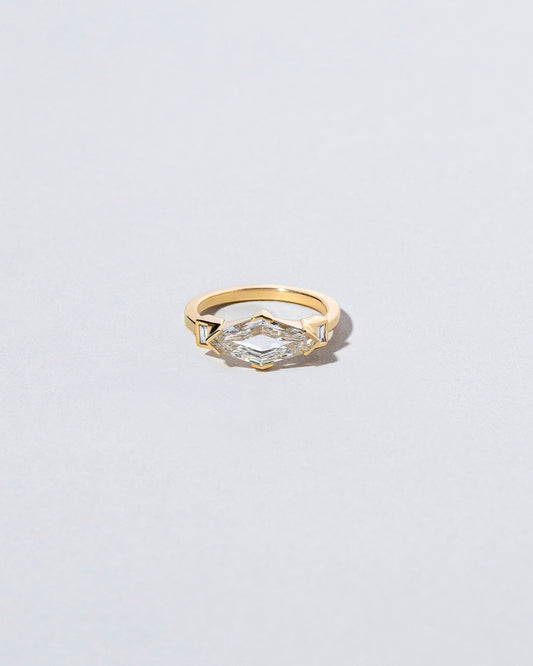 Lozenge Step Cut Diamond Three Stone Ring