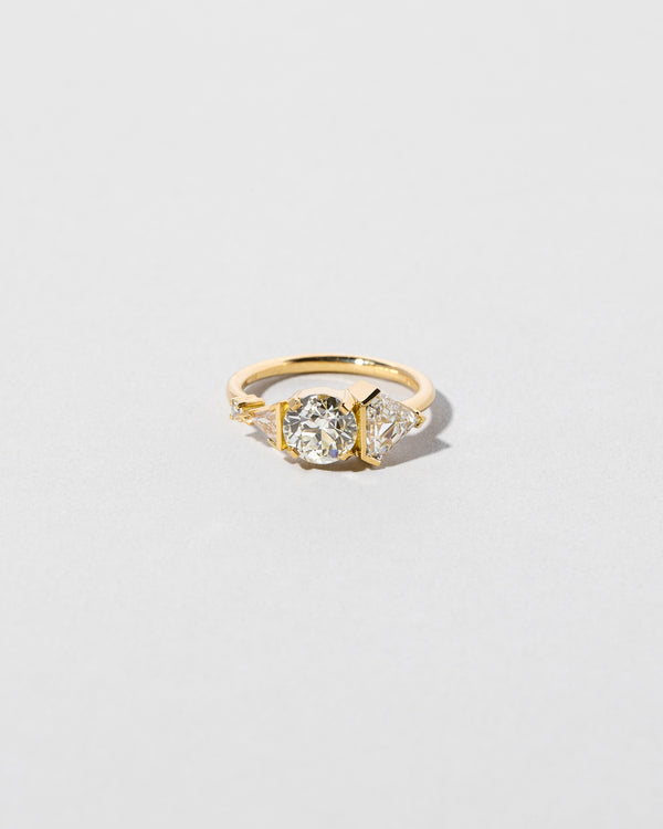 Old European Cut Diamond Line Cluster Ring