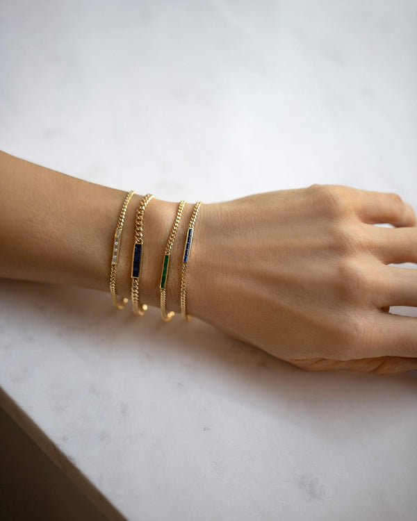 Identity Chain Bracelets on model.