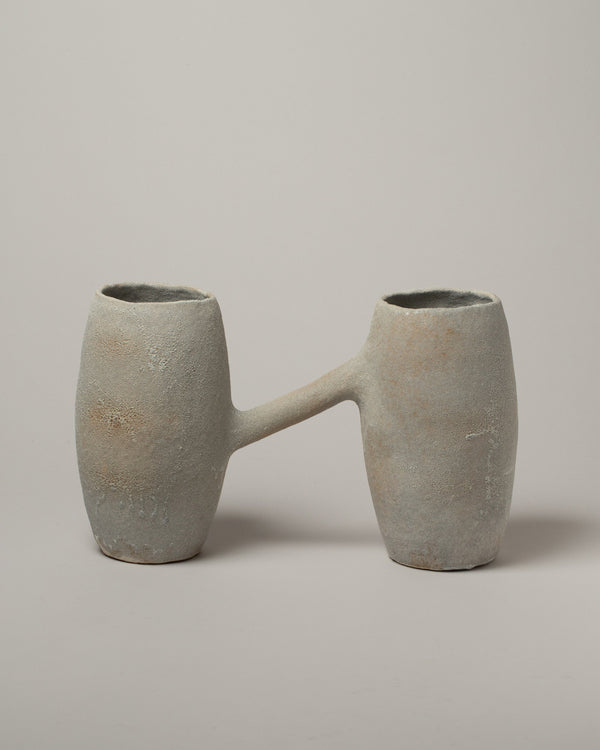 Nur Ceramics Textured White Zir Vessel on light color background.
