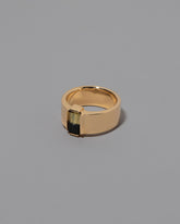 View from the side of the Double Ring on grey color background.