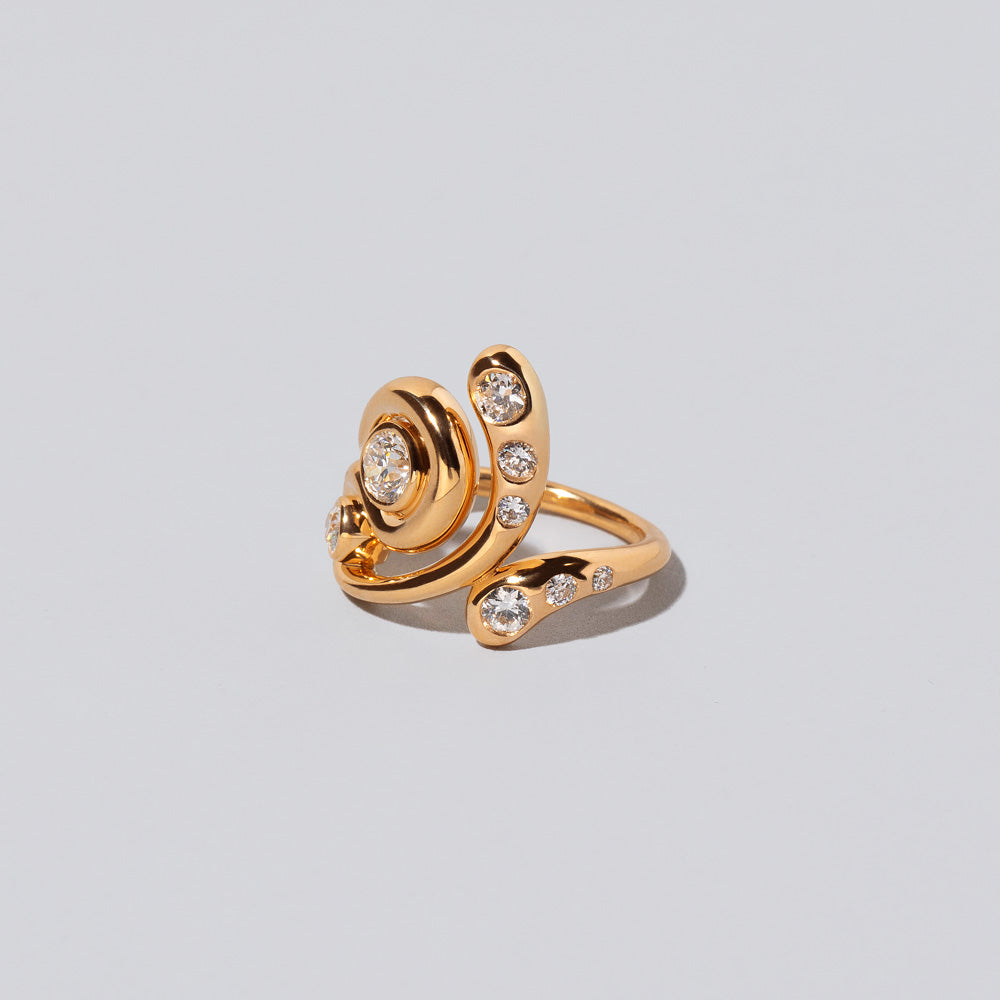 product_details::Closeup detail of the Twist It Ring on light color background.