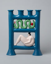 Laetitia Rouget Blue Eve Candle Holder on light color background.