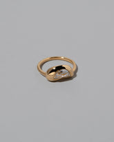 View from the side of the Lined Up Ring on light color background.