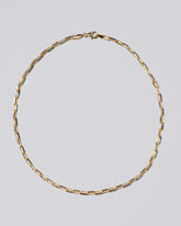 3.5mm Beveled Oval Chain Necklace on light color background.