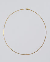 Yellow Gold Serpentina Chain Necklace on light color background.