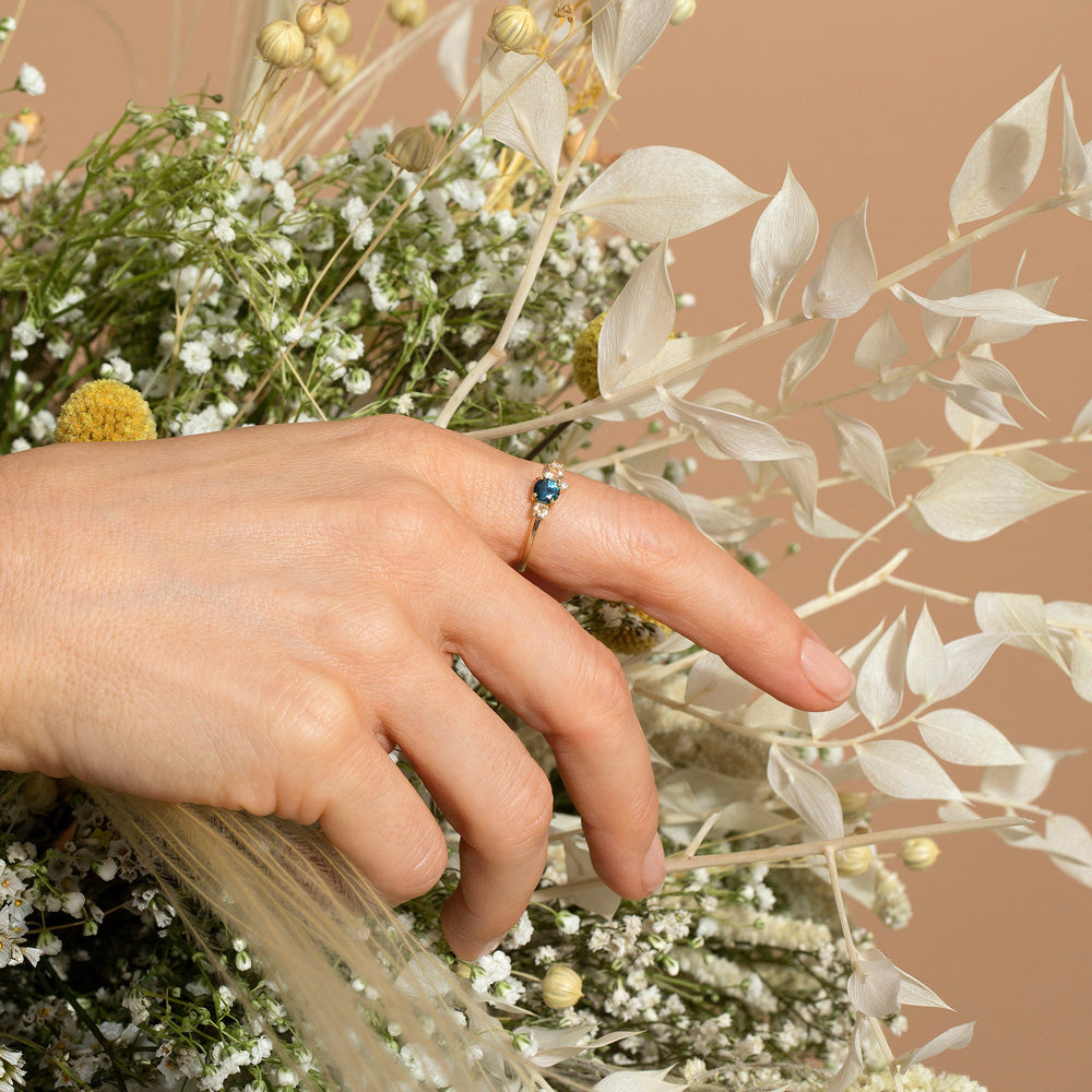 product_details::Aster Ring on model.