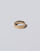 6mm Platinum Outside, Yellow 18K Inside Swimming Pool Band on light color background.