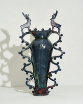Emily Mullin Stags Vessel on light color background.
