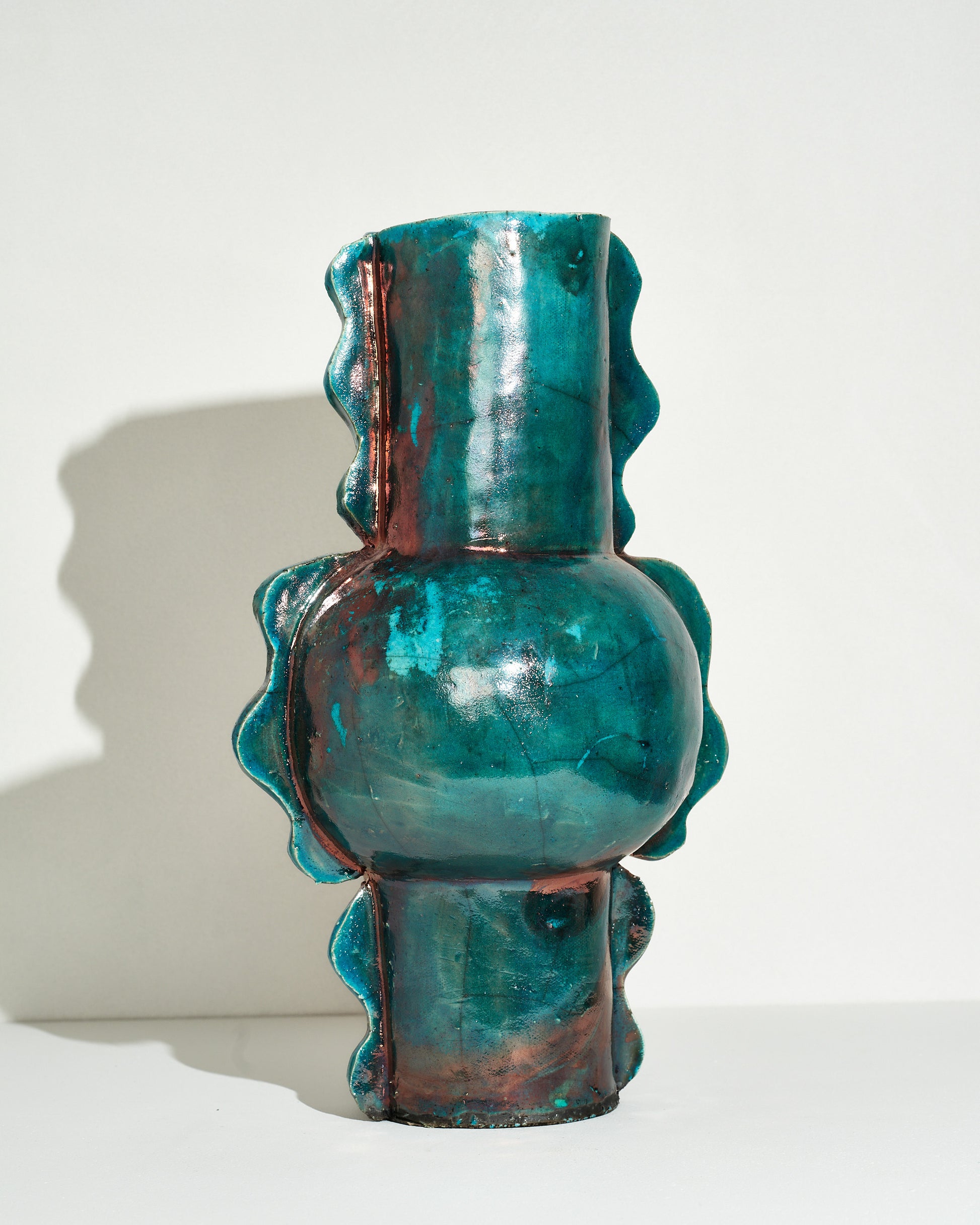 Emily Mullin Turquoise Vessel I on light color background.
