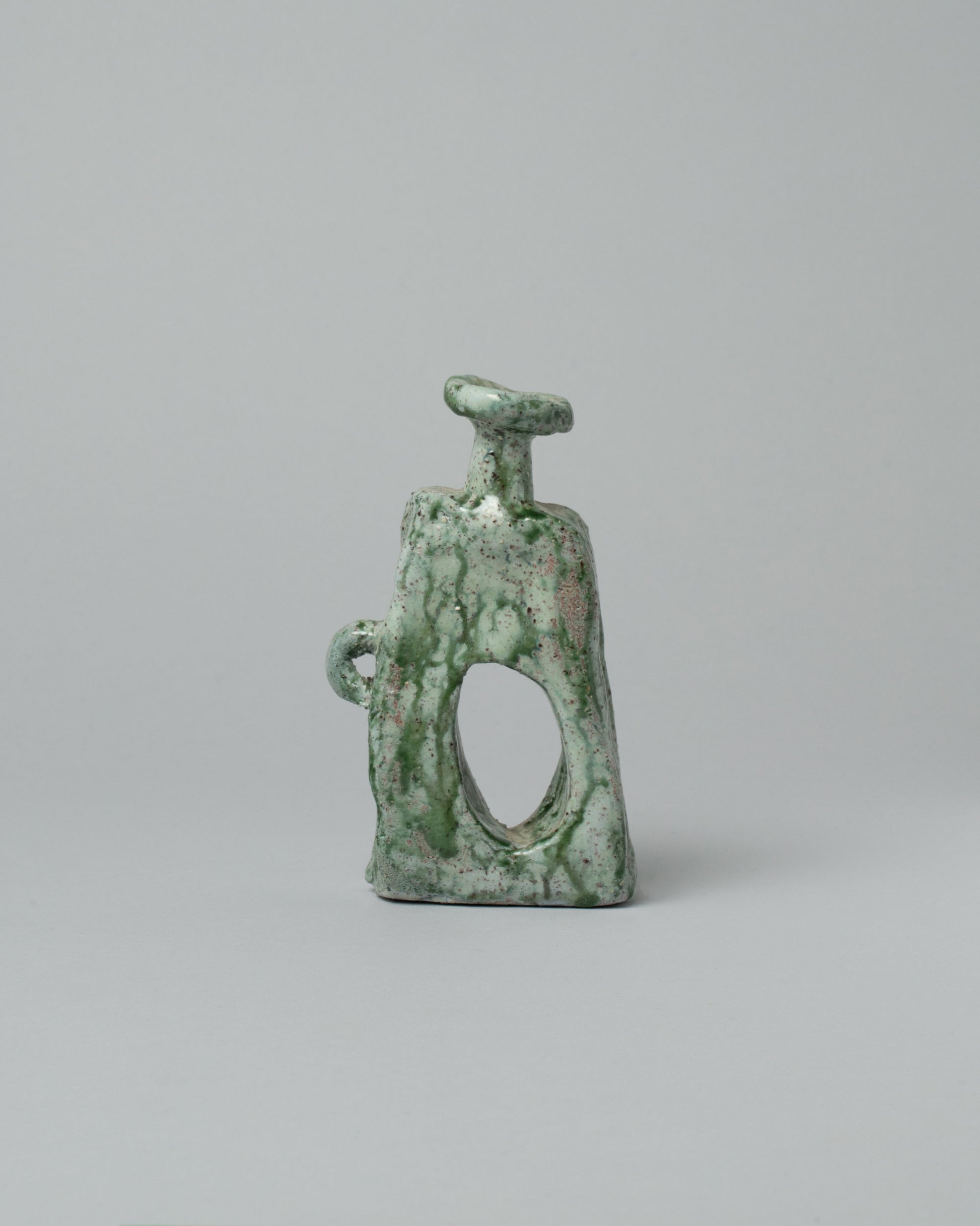 Willem van Hooff Green Streak Extra Small Core Sculpture on light color background.