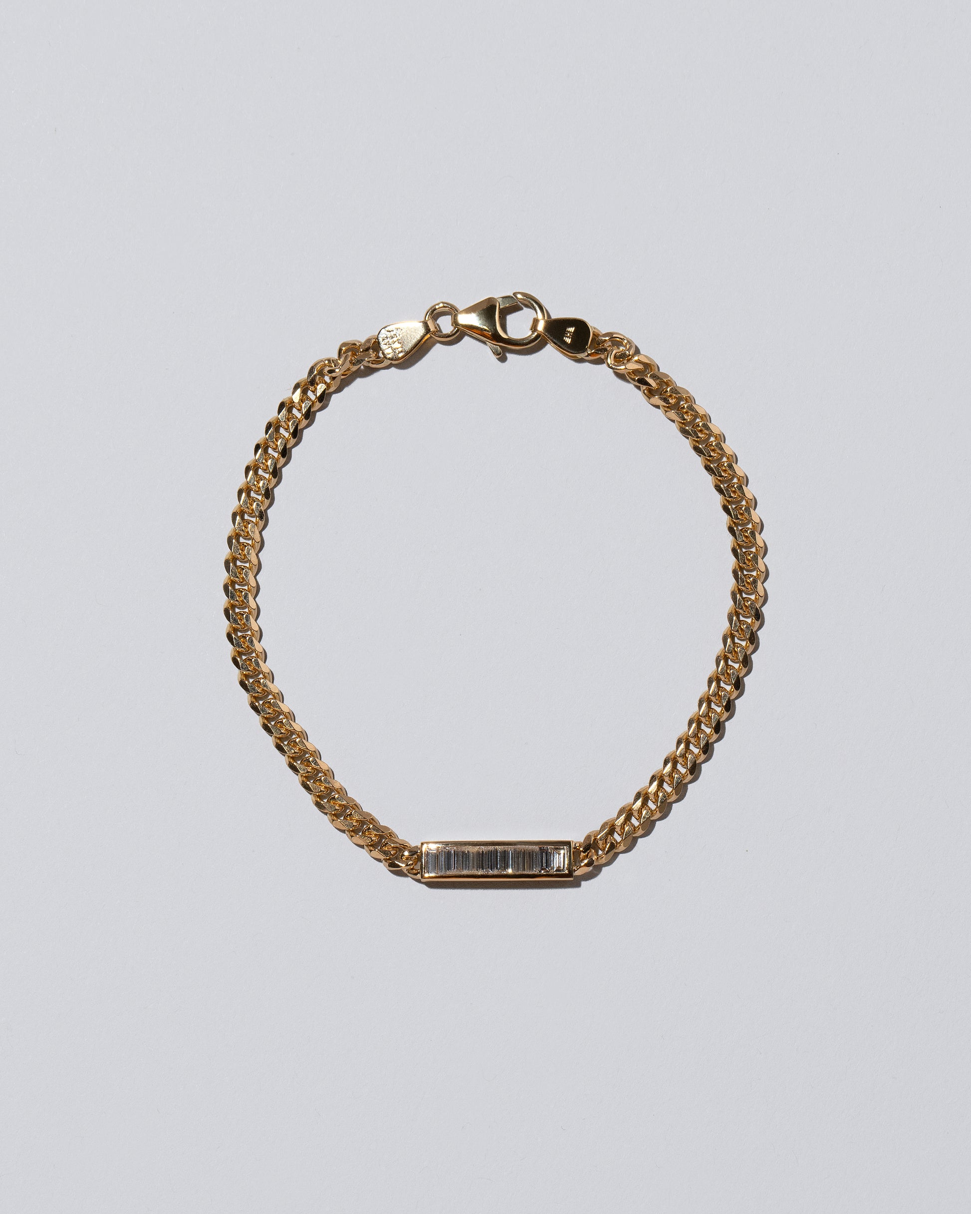 White Diamond 3.4mm Identity Chain Bracelet on light color background.