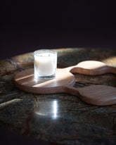 Styled image featuring the Lucas Castex No. 13 Hand-Carved Oak Wood Serving Board.