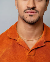 Cycle Chain Necklace on male model.