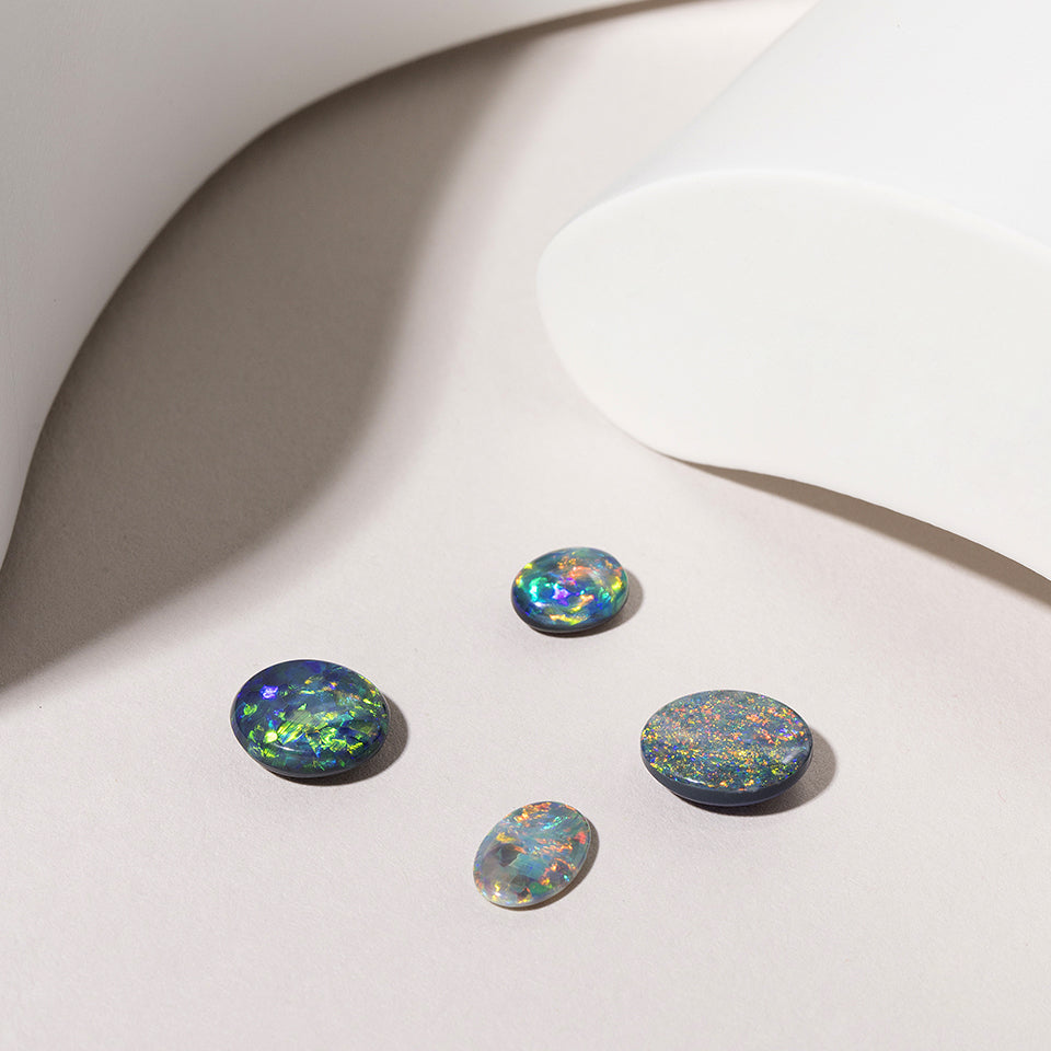 Loose black opal cabochons