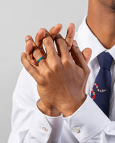 Gold 4mm Enamel Band in Veridian on male model.