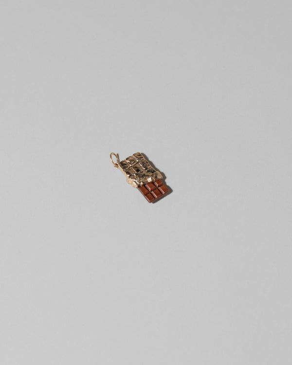 Chocolate Bar Charm on light color background.