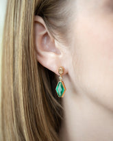 Trillium Earrings on model.