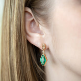 product_details::Trillium Earrings on model.