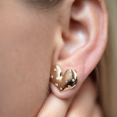 product_details::Thousand & One Night Spangled Stud Earrings on model.