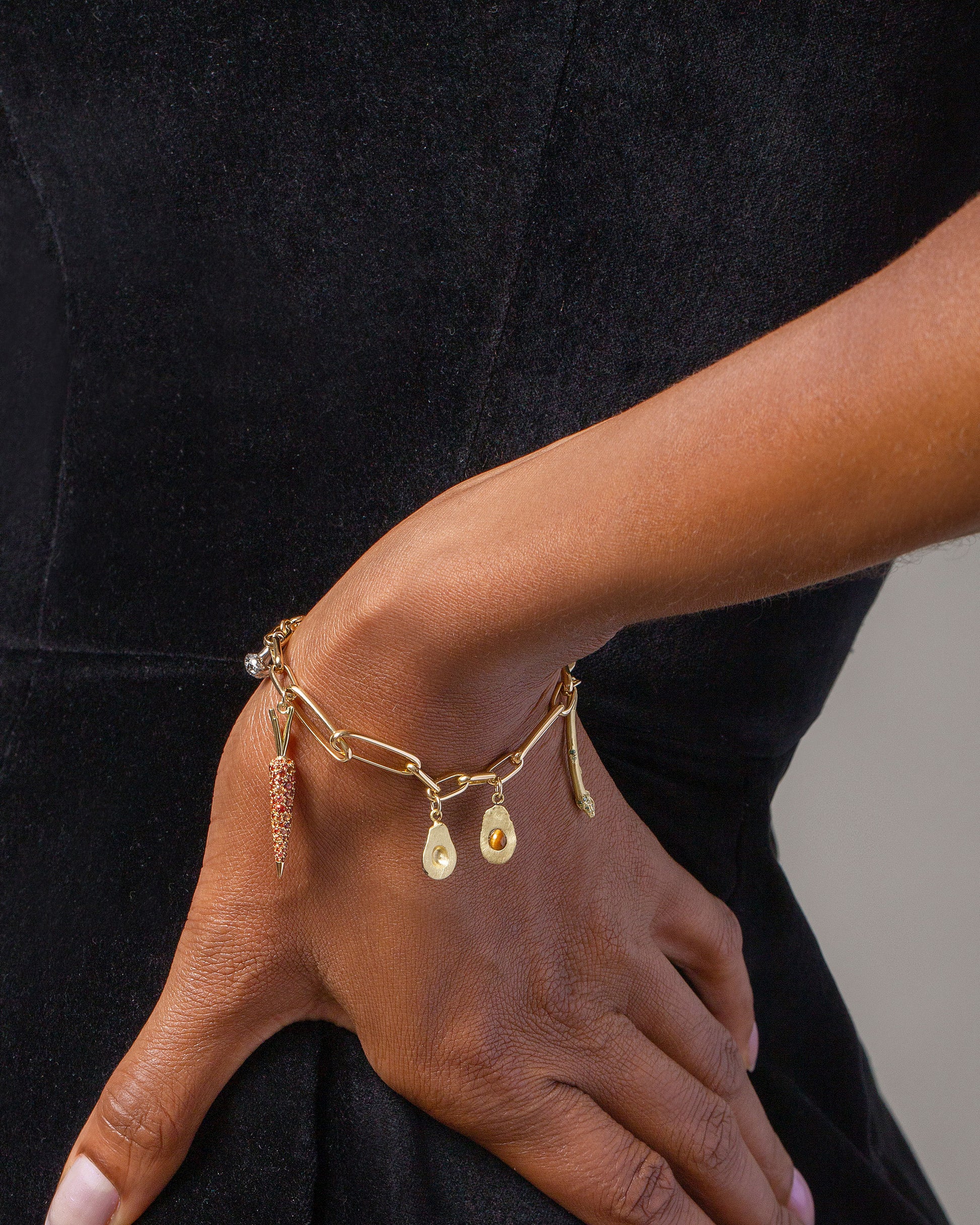 Asparagus Charm on model.