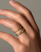 Gold Infinity Etched Bands model.