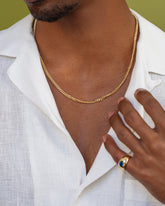 3.4mm Curb Chain Necklace on male model.