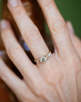 Champagne Diamond Capella Ring on model.