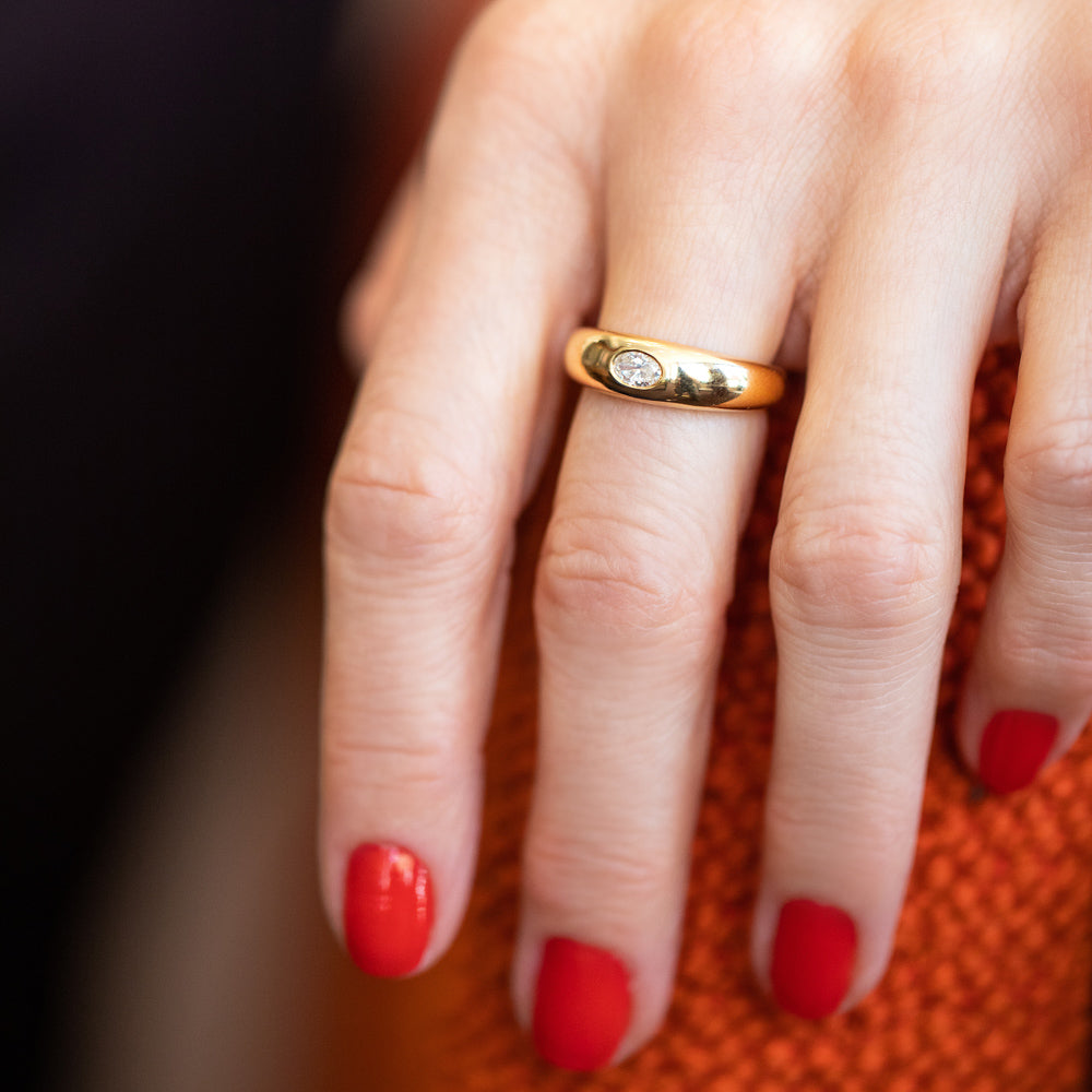 product_details::Diamond Venus Ring on model.