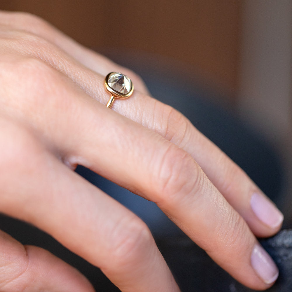 product_details::Gusher Diamond Ring 006 on model.