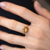 product_details::Gusher Yellow Sapphire Ring 035 on model.