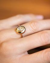 Oval Diamond Precise Ring on model.