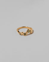 View from the side of the Sapphire Wild Poppies Band on light color background.