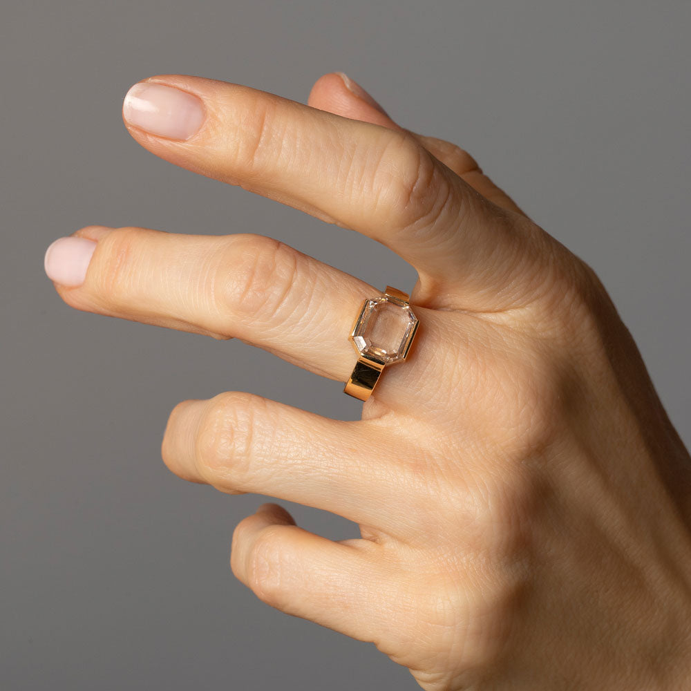 product_details::Envelop Ring on model.