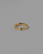 Gold Andalusite North South 4mm Baguette-Set Piet Band on light color background.