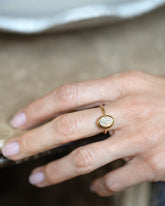 Oval Diamond Precise Ring on model.