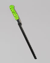 Santa Fe Stoneworks Neon Ranger Bread Knife on light color background.