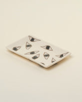 Closeup details of the Slush Club Nerikomi Eye Tray on light color background.