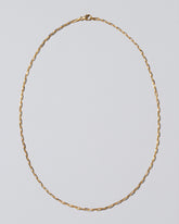 3mm Beveled Oval Chain Necklace on light color background.