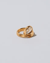 View from the side of the Diamond Light Cutter Ring on light color background.