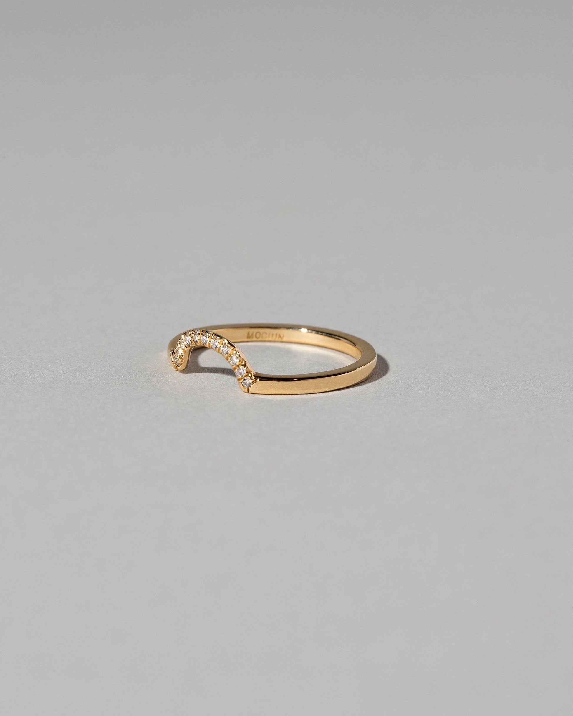 Mini Half Hoop Band - Pavé on light color background.