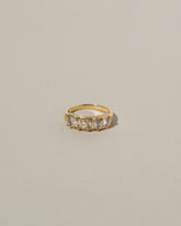 Five Triangle Ring - Blue Chalcedony on light color background.