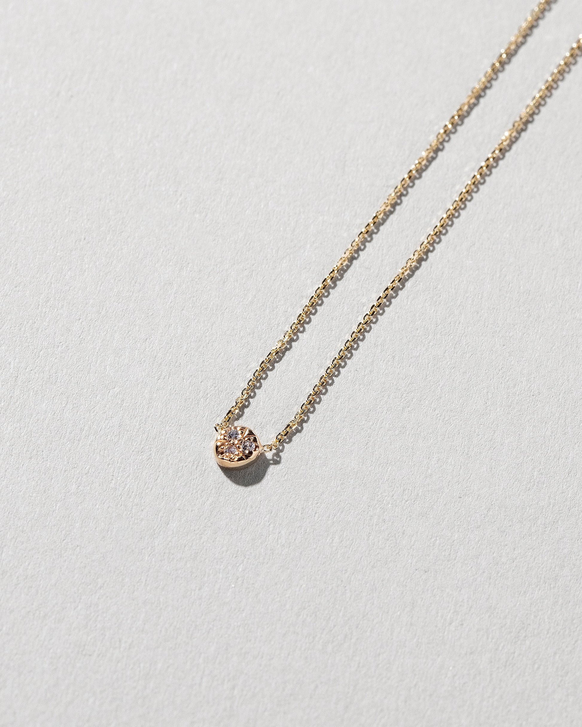 Circle Necklace on light color background.