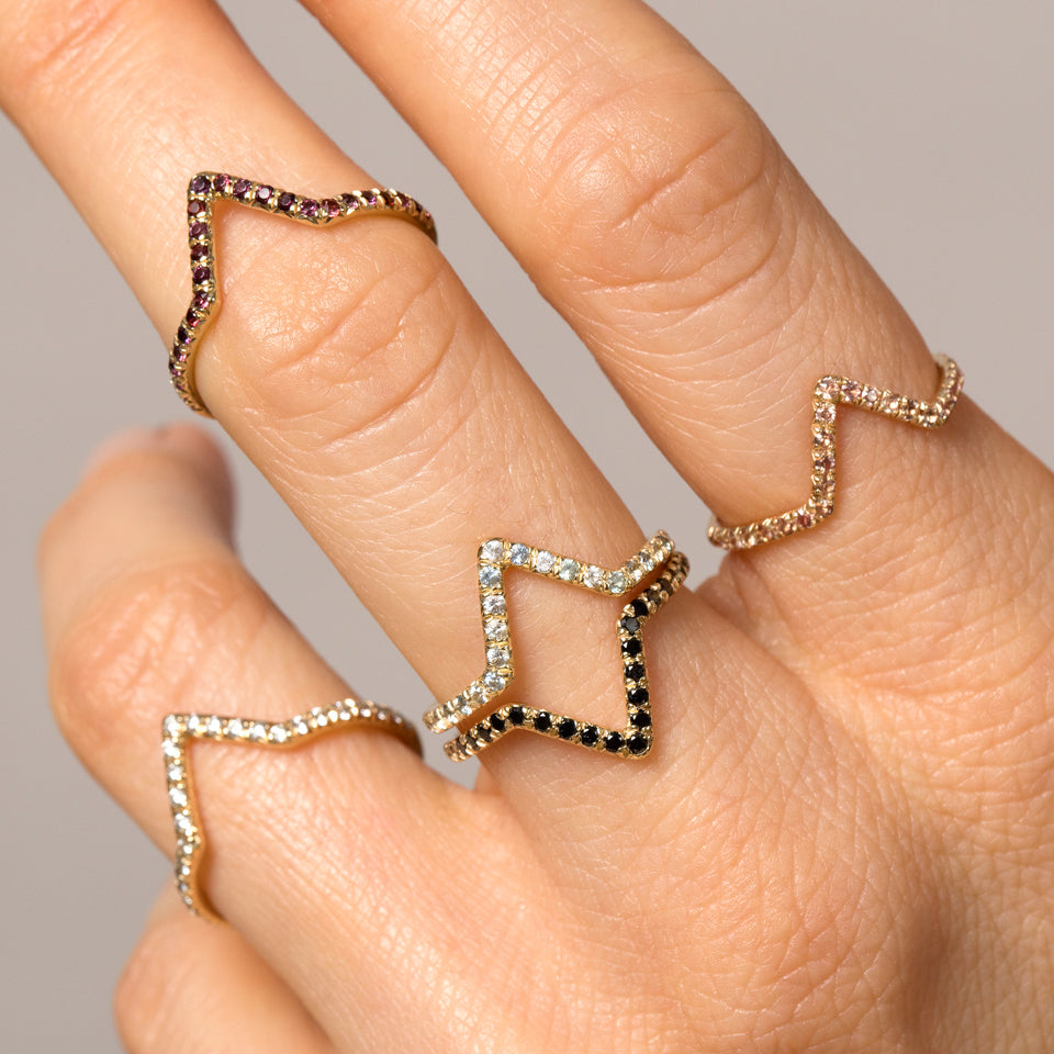product_details::Triangle Band - Pavé on model.