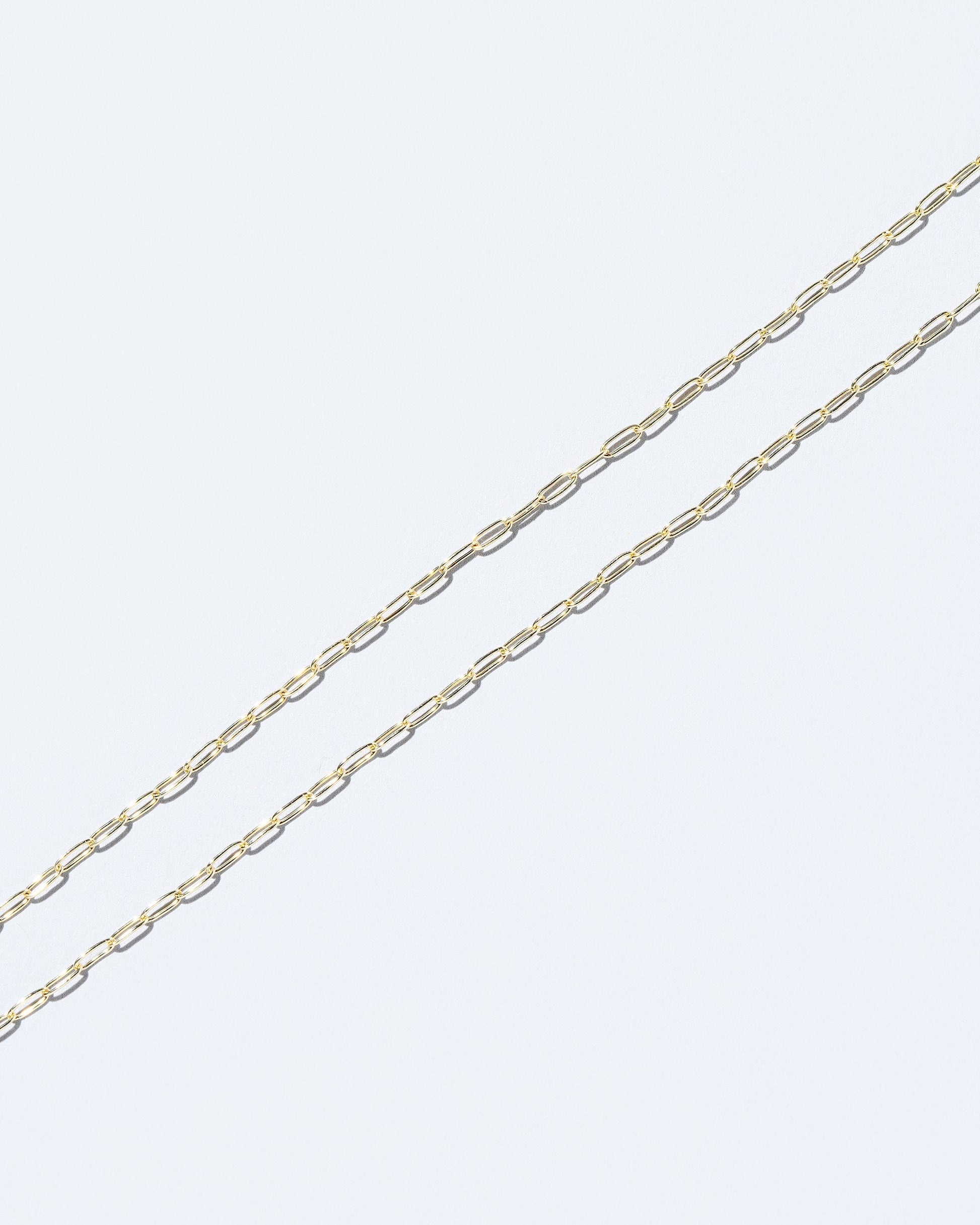 Oval Chain Necklace on light color background.
